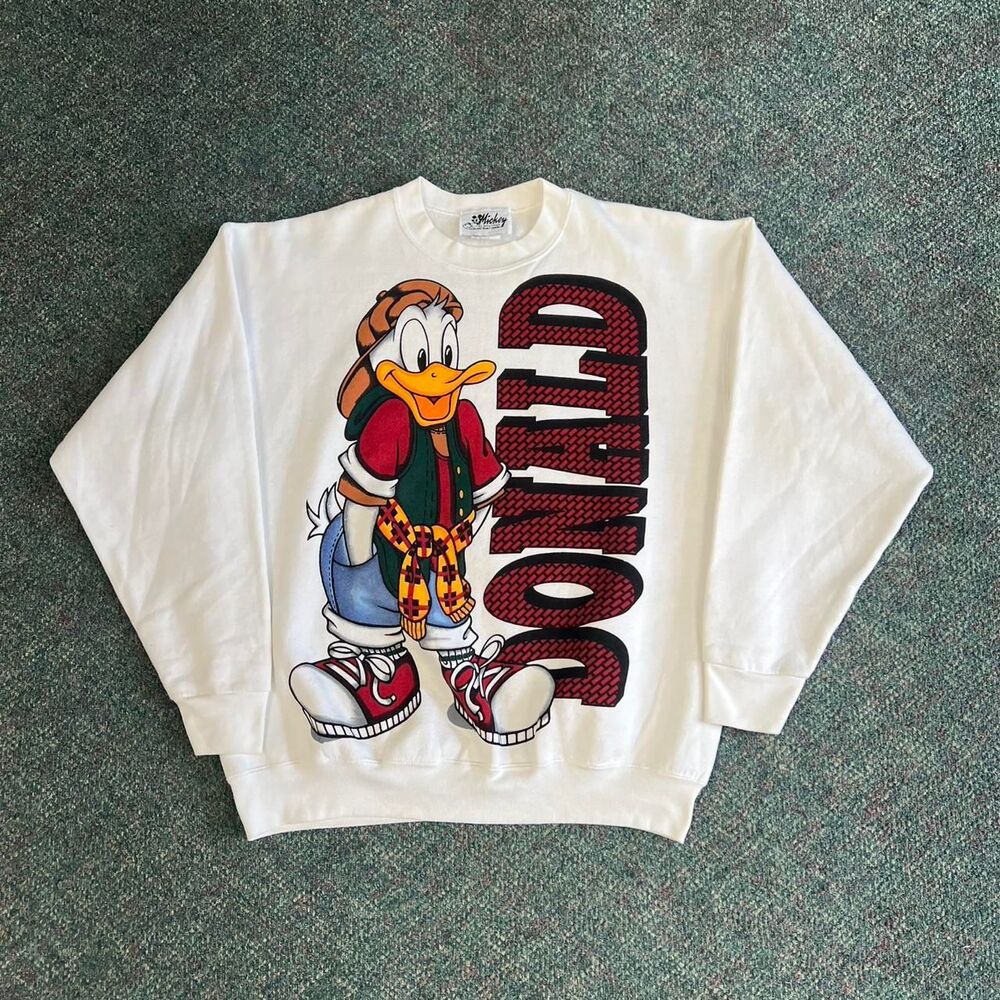 Vintage 1980s Disney Donald Duck white crewneck sweatshirt